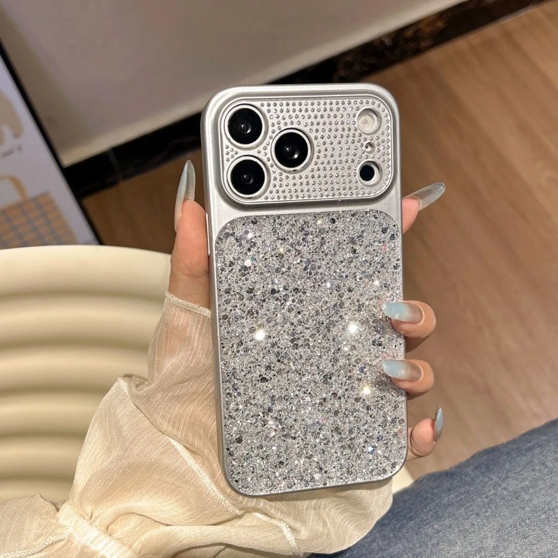Phone Cases Aesthetic - Glitzer-Diamant-Kameraobjektiv Großfenster-Handyhülle für iPhone Air 18