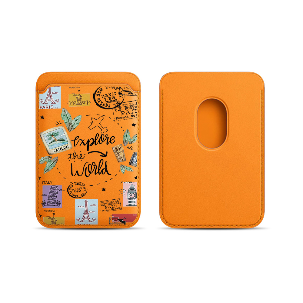 Phone Cases With Wallet On Back - Trendige INS Leder-Kartenhülle, Handy-Kartenhalter, Rückseitentasche, Reiseetiketten-Etui,