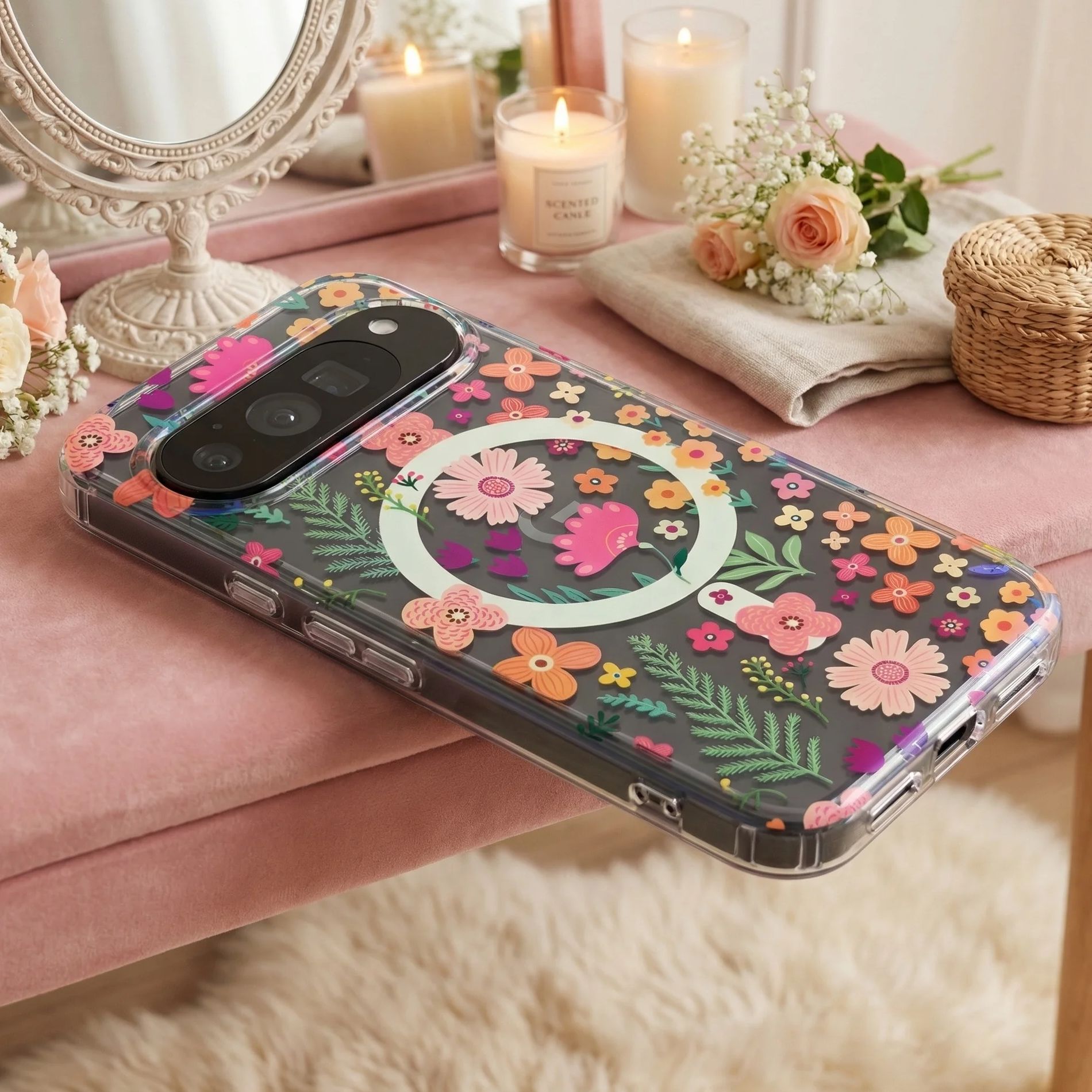 Phone Cases Aesthetic - Luxuriöse, durchsichtige Glitzer-Handyhülle mit Druckmuster für