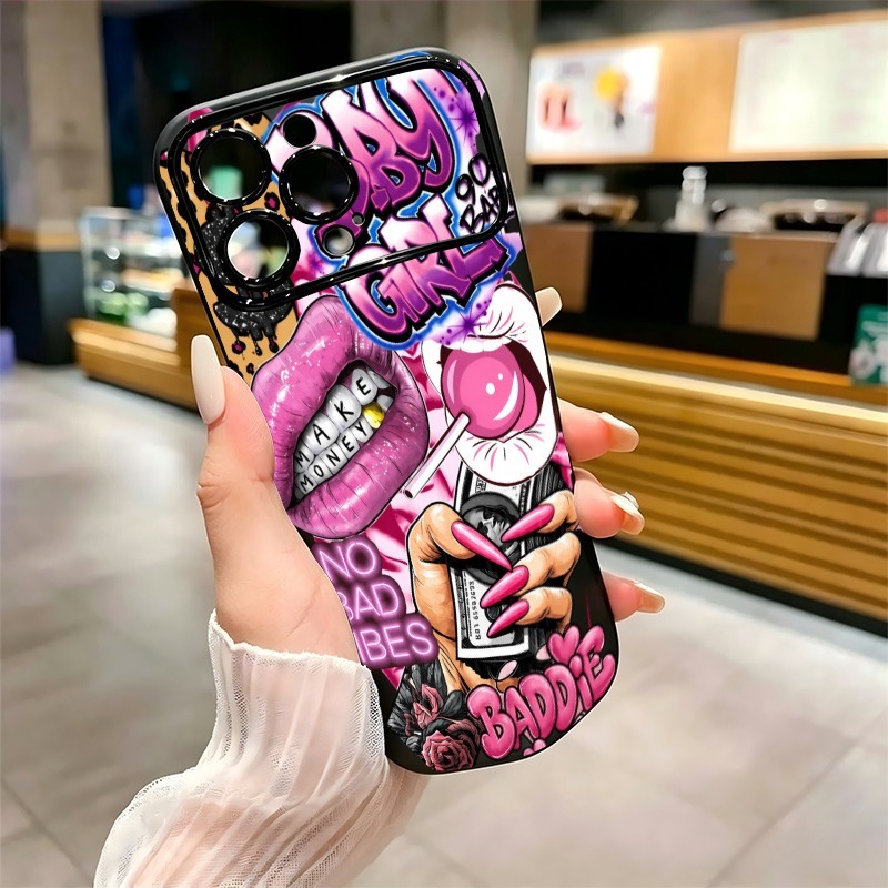 Hip-Hop Rosa Lippen Baby Girl  – Phone Cases Girls Bewertung und Preis