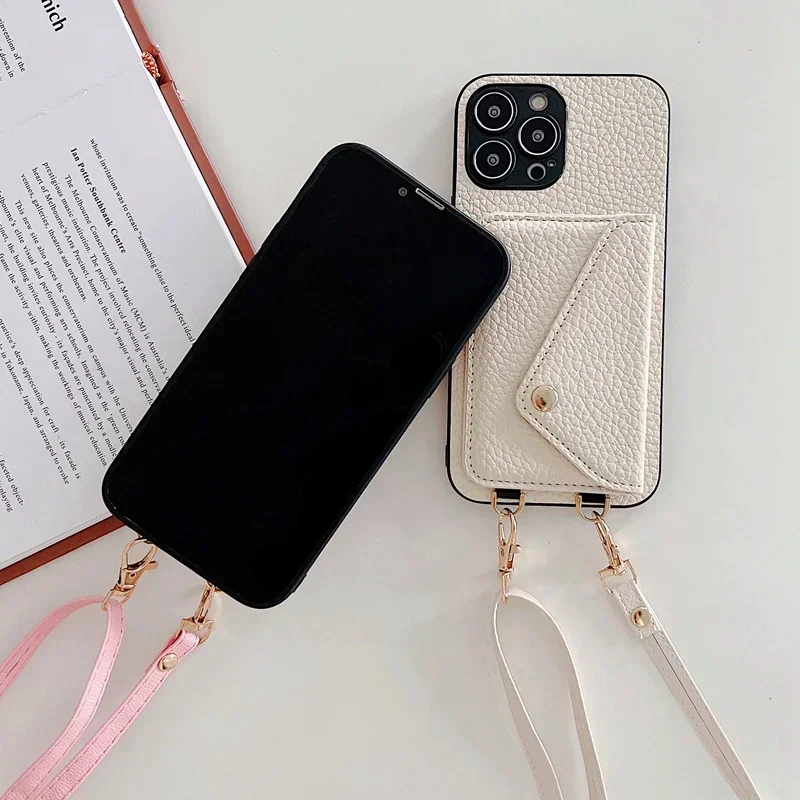 Lanyard-Umhängeriemen-Leder-Ha – Phone Cases With Wallet On Back Bewertung und Preis