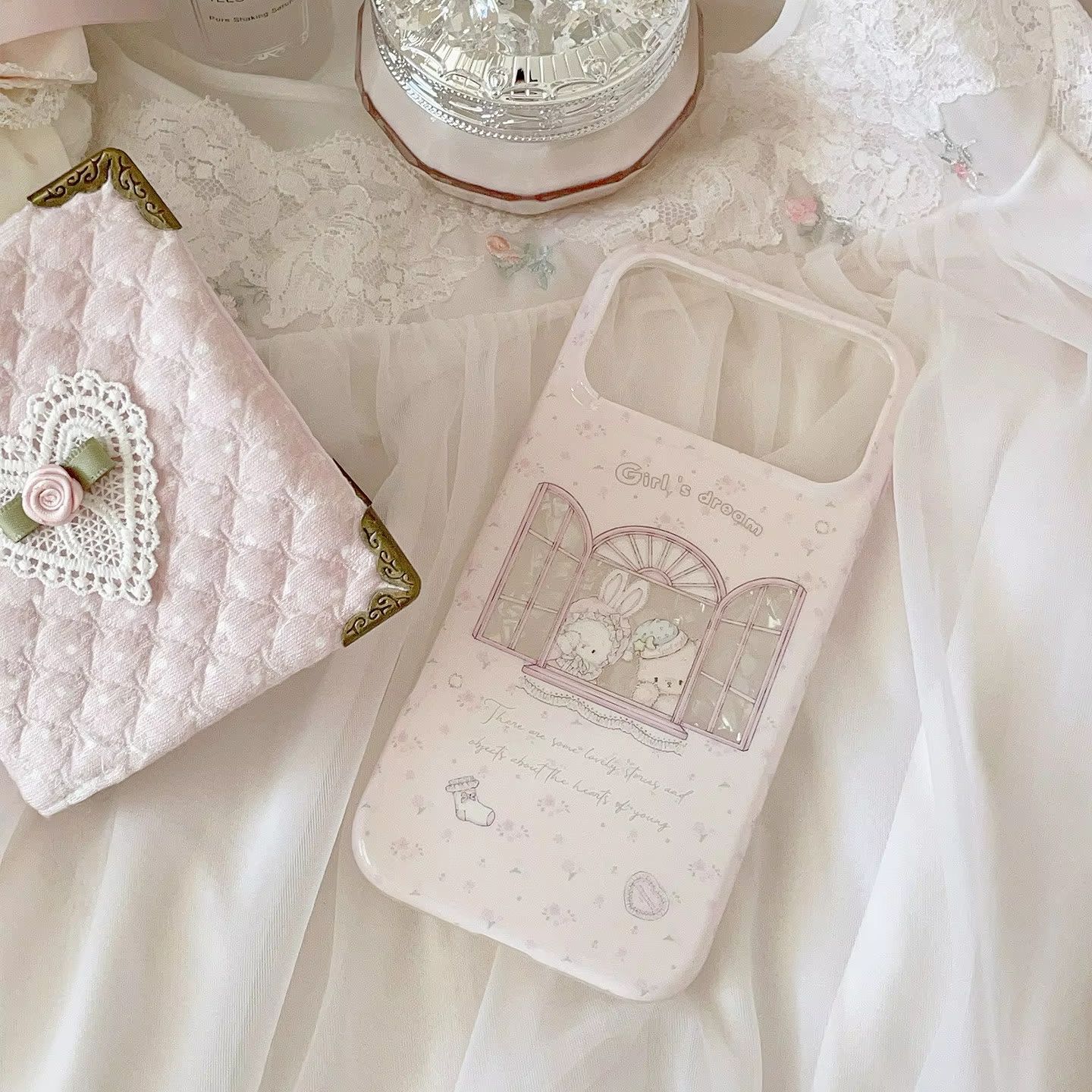 Kawaii Bunny Bear Floral Pink  – Phone Cases Pink Bewertung und Preis