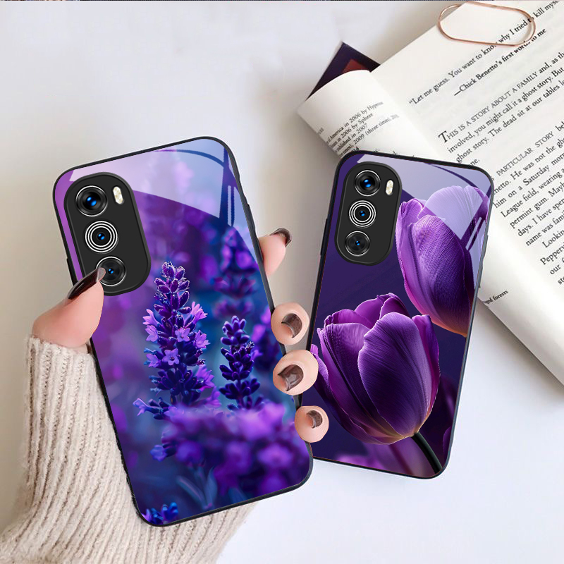 Lila Tulpenmuster für Motorola – Phone Cases Motorola Bewertung und Preis