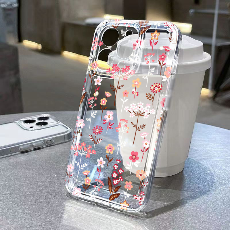 Weiß-Rosa Blumenmuster Transpa – Phone Cases Pink Bewertung und Preis